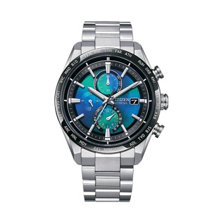 CITIZEN星辰 千彩之海限定款 鈦金屬電波對時光動能萬年曆計時腕錶 AT8188-64L