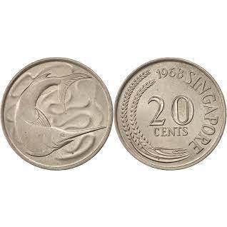 【全球郵幣】新加坡 1968 20 CENTS 20分 SINGAPORE AU