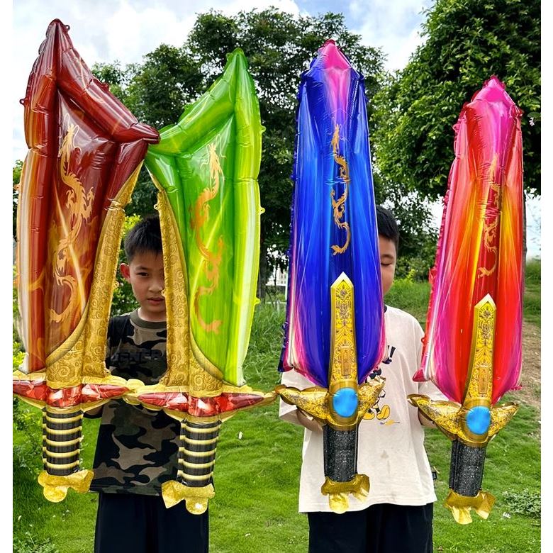 台灣現貨✦哈囉派對✦【發光寶劍手持氣球棒】充氣寶劍 寶劍氣球棒 屠龍刀氣球棒 寶劍氣球棒 造型氣球