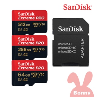 【SanDisk】Extreme PRO microSD記憶卡(附轉卡)公司貨 64G/256G/512G V30 A2