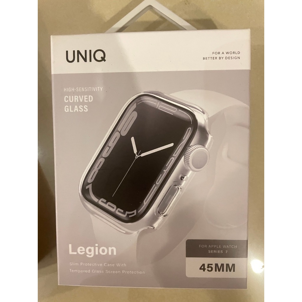 【購便利24HR快速出貨】UNIQ legion Apple Watch Series 7曲面鋼化玻璃錶殼45mm