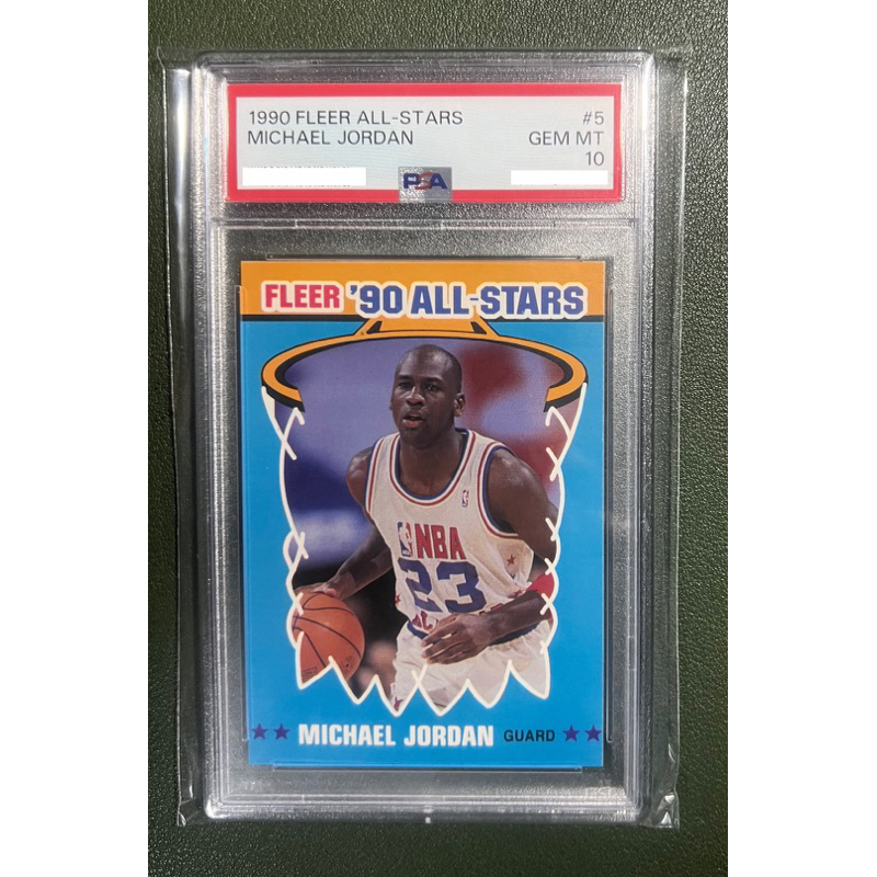 NBA球員卡✨ 1990 fleer sticker all star michael jordan #5 PSA10