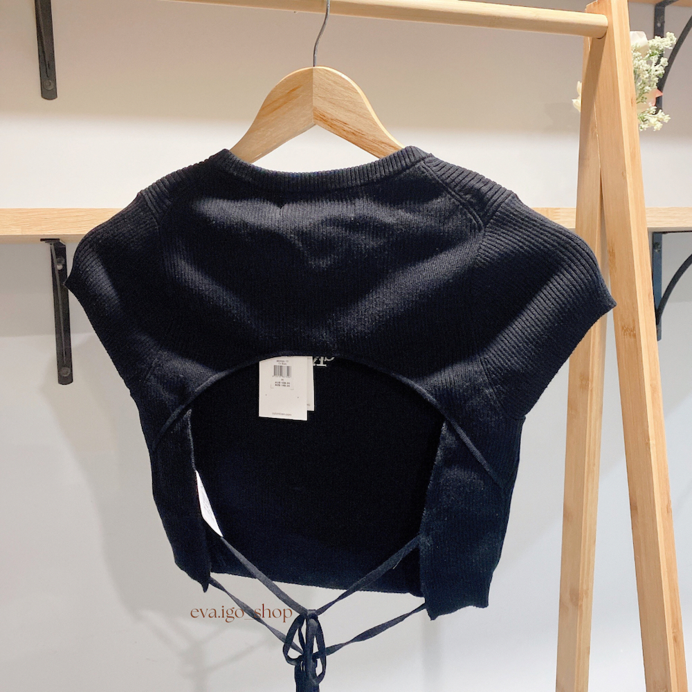 ✈️現貨🇦🇺i GO代購-Calvin Klein CK 綁帶針織短版上衣(Jennie同款）