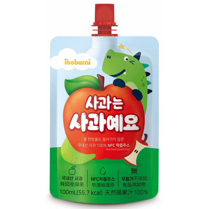 韓國 。ibobomi 100%蘋果汁。100ml/包