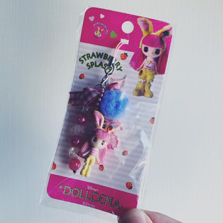 SCP x Disney DOLLCENA 朵莎娜 Bunny 邦尼兔 珠珠 粉白格緞帶 紫色毛球 吊飾 手機吊飾