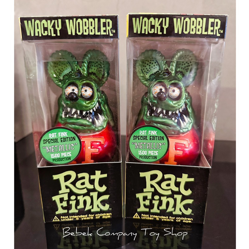 全新現貨 Funko wacky wobbler Rat Fink 金屬綠 老鼠 芬克 搖頭公仔 搖頭娃娃 玩具