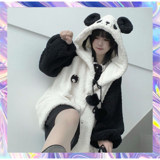 ✨臺灣熱銷✨秋冬季新款 日系外套 軟妹風上衣 可愛外套 熊貓外套 簡約風衛衣 長袖 熊貓衣服 保暖長袖毛衣