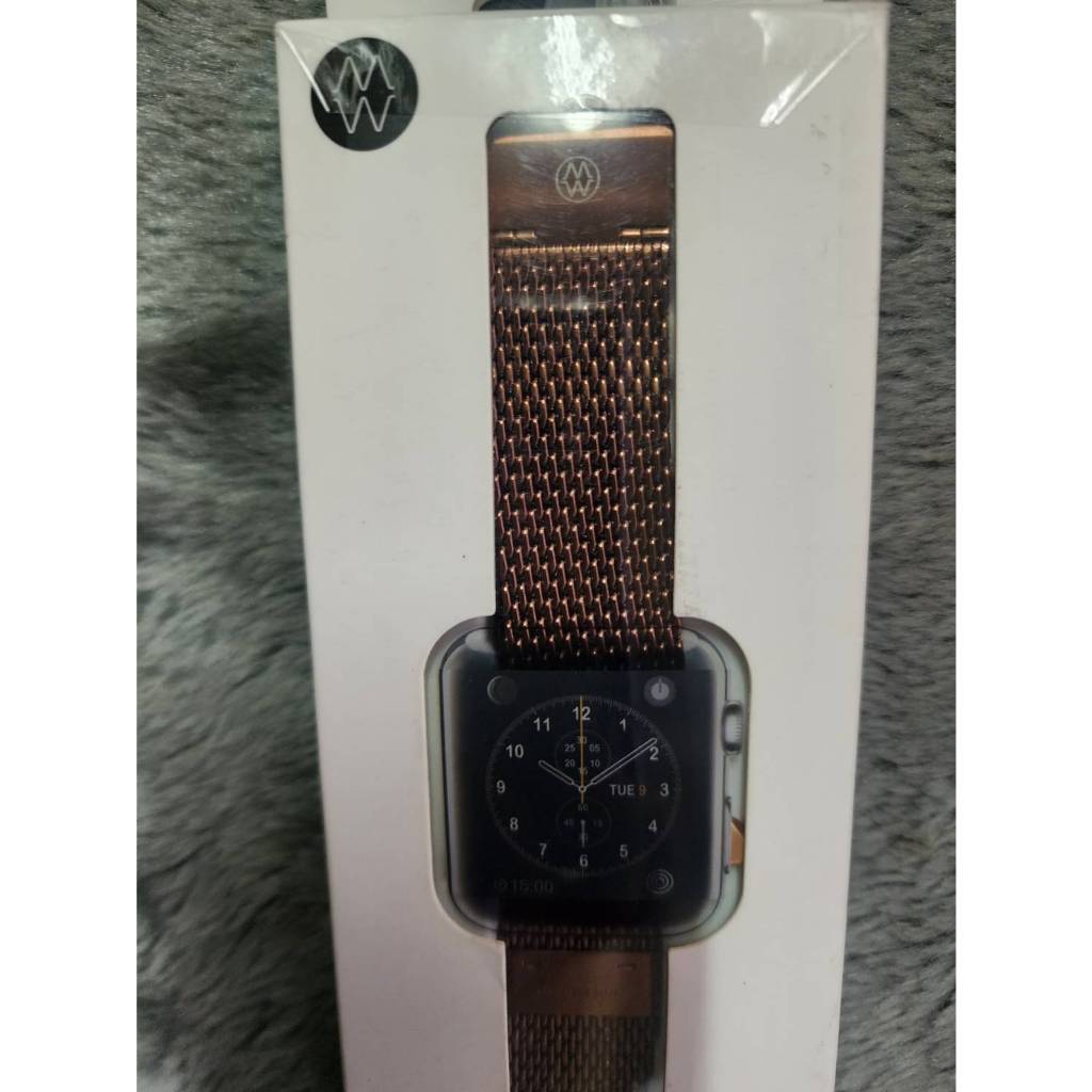 現貨 免運 全新品 MONOWEAR 網狀錶帶 適用42毫米 Apple Watch 專用錶帶 金屬錶帶 玫瑰金