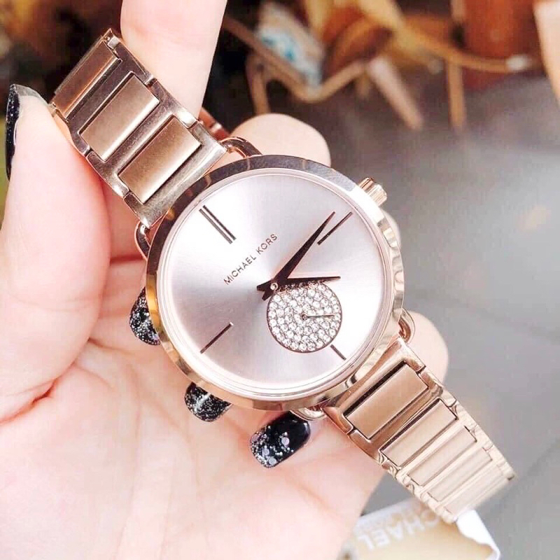 🔥卡拉國內外代購🔥限時優惠預購 MK 女生手錶 MK3640 簡約時尚風 熱賣款 礦石水晶鏡面(強化玻璃) 玫瑰金 水鑽