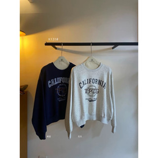 🇰🇷隔日到貨 帽t 大學t 字母印花 長袖上衣 衣服女 oversize 大學t 潮流衣服 秋冬上衣 美式復古 外套女