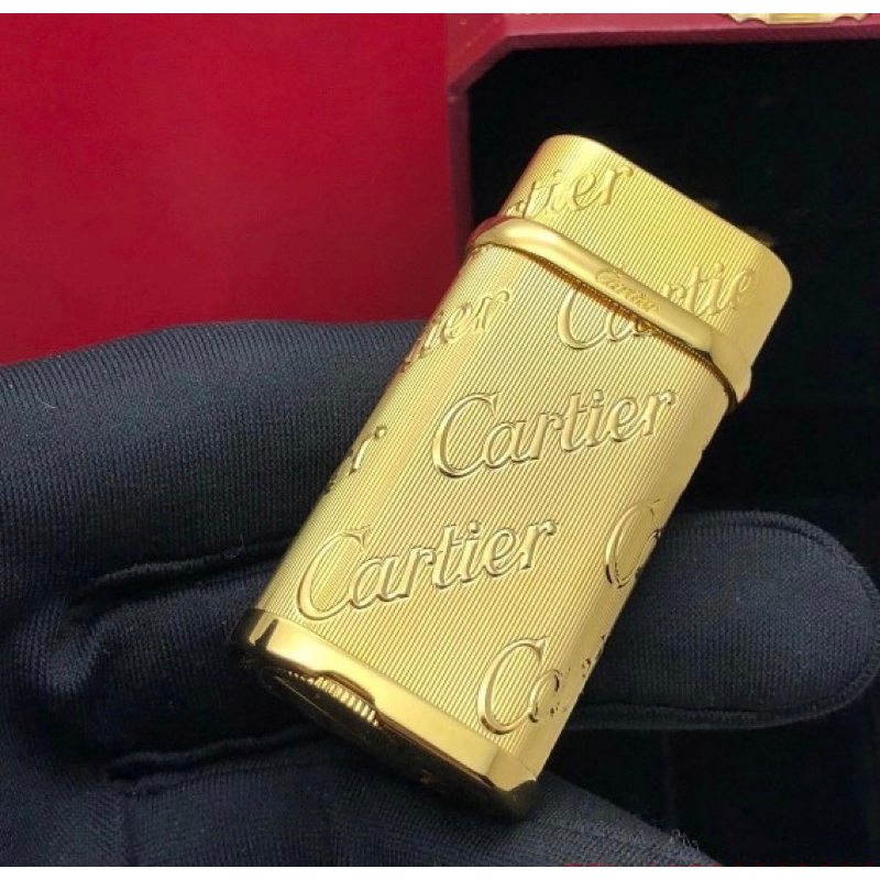 Cartier打火機附原裝盒！說明書！Logo金色！二手品、極新！非Zippo、Dunhill、Dupont