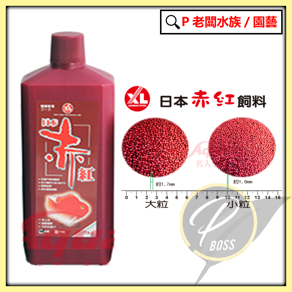 P老闆水族~XL 赤紅飼料 1kg/中顆粒/小顆粒 蝦紅素 南極蝦 血鸚鵡 慈鯛 花羅漢 魚飼料 觀賞魚 飼料