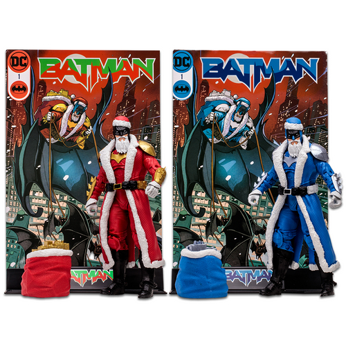 麥法蘭 DC MULTIVERSE 7吋 聖誕蝙蝠俠 紅色 藍色 VARIANT金標 雙套組 現貨