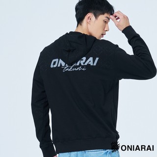 BLUE WAY 鬼洗 ONIARAI - 男款 極致工藝文字LOGO連帽長TEE