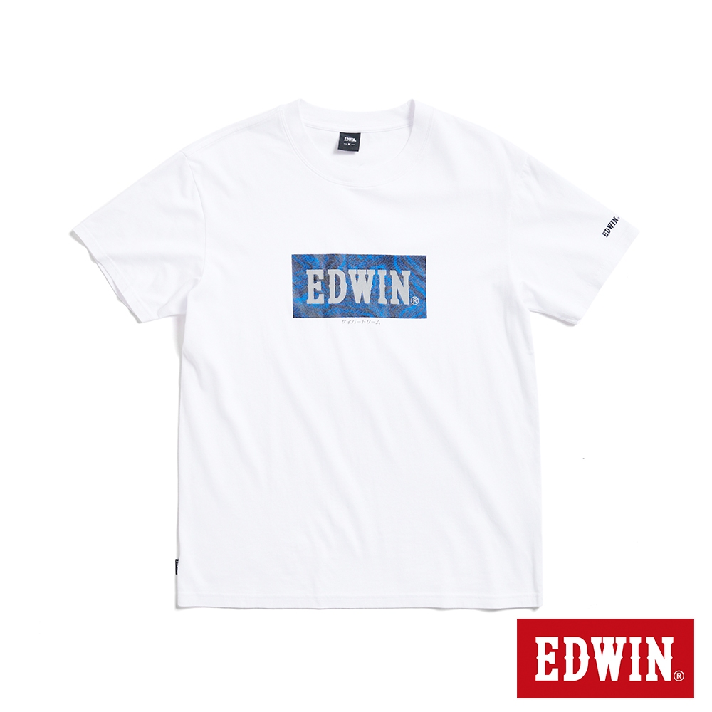 EDWIN 數位煙霧BOX LOGO短袖T恤(白色)-男款