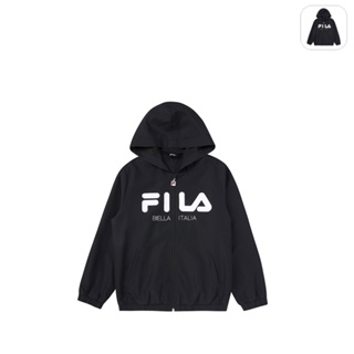 【FILA】KIDS 孩童款 連帽平織外套-黑色 1JKW-8906-BK