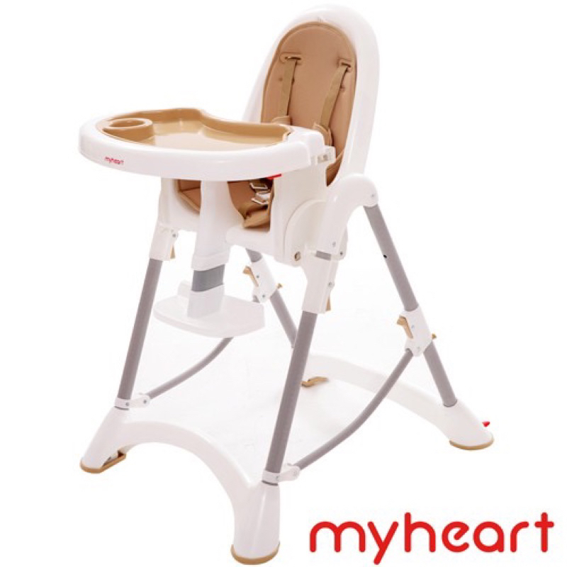 二手 myheart 折疊式兒童餐椅 布朗棕