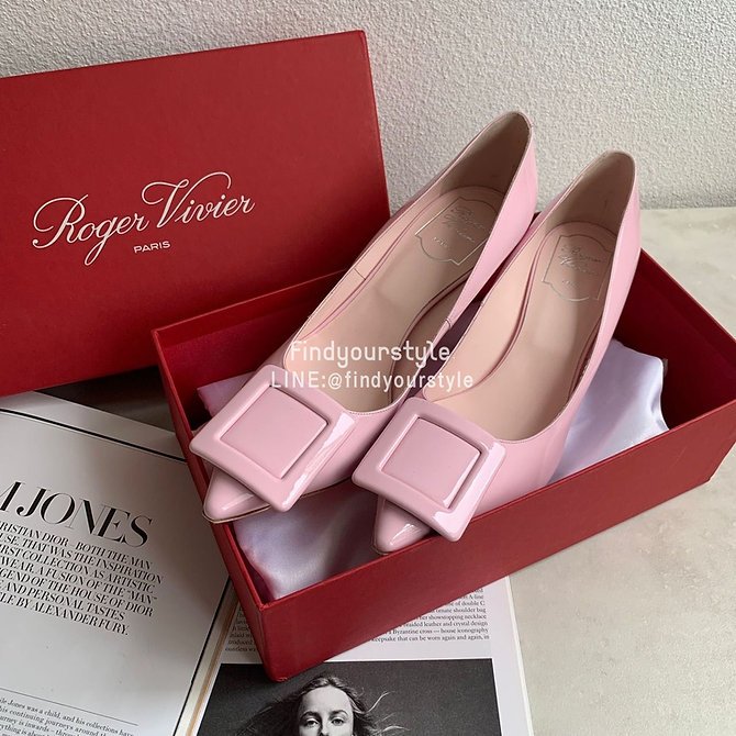 Findyourstyle 正品代購 Roger Vivier Viv’ In The City粉色方框高跟鞋