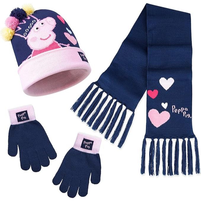 預購❤️正貨❤️英國專櫃 Peppa Pig 粉紅豬小妹佩佩豬  兒童 毛帽  手套 男童 圍巾