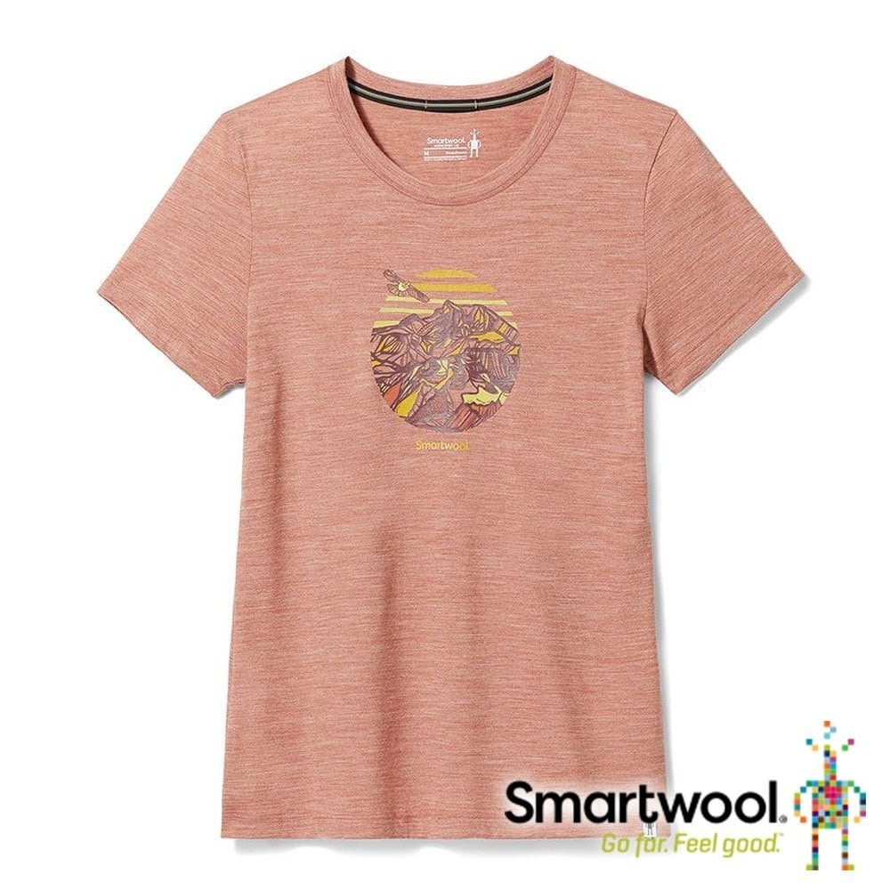 【Smartwool】女塗鴉圓領短袖T恤/聯名款Kate Zessel『霧棕色』SW016892