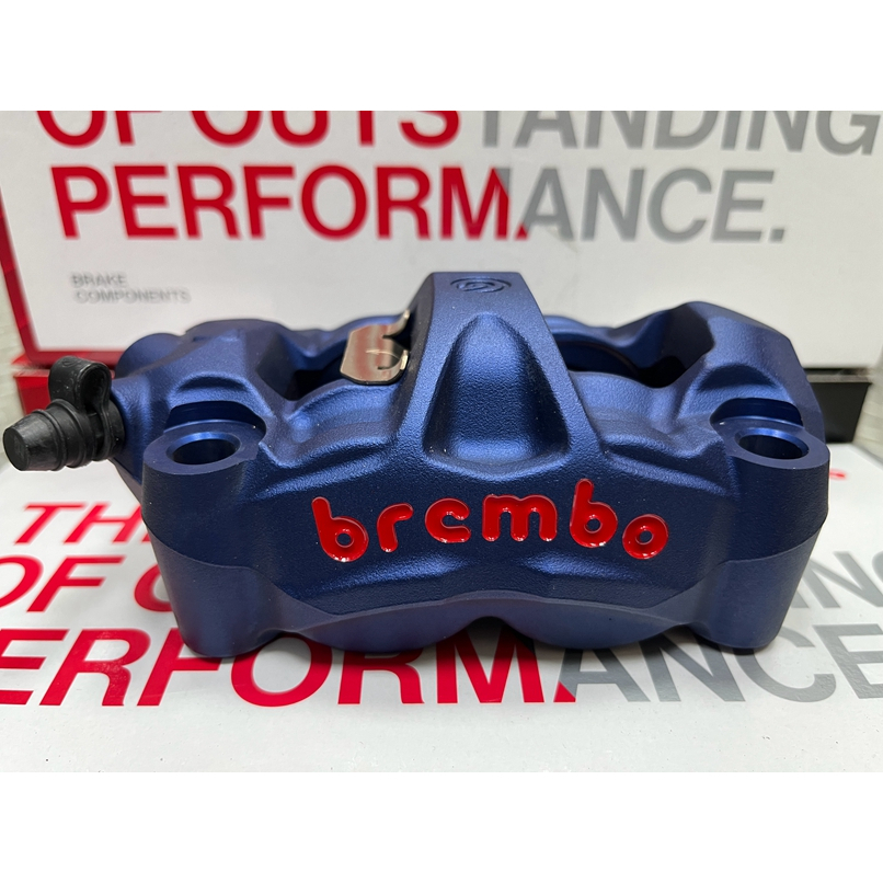 BREMBO 鑄造一體成型輻射對四卡鉗 M50 藍底紅字 100mm 左卡/右卡 豐年利公司貨 &lt;上雅安全帽&gt;