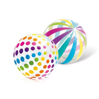 【INTEX】七彩特大充氣遊戲球-點點/條紋 直徑70cm 沙灘球 15130490-1/2(59065)