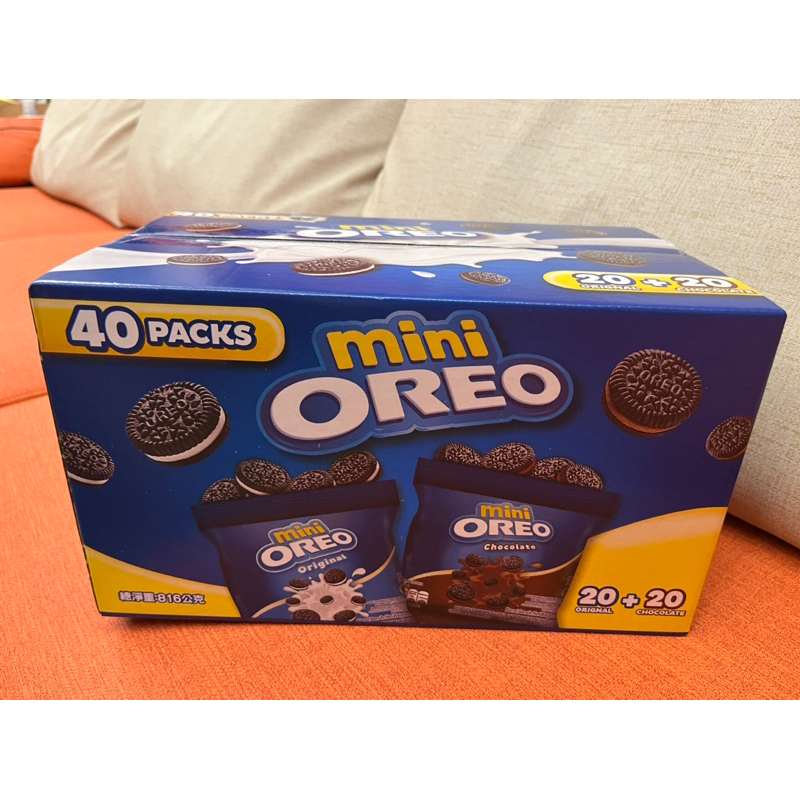 OREO 迷你奧利奧巧克力夾心餅乾(香草+巧克力)一盒40包  入  389元--可超商取貨付款