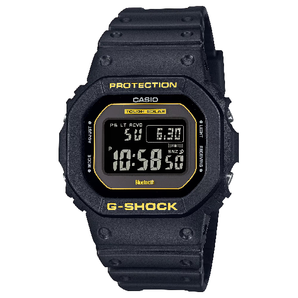 CASIO 卡西歐GW-B5600CY-1 大膽搶眼黑黃色彩風格方形時尚腕錶 42.8mm