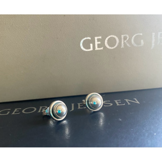 Georg Jensen喬治傑生GJ#8 丹麥製 絕版 銀石針式耳環