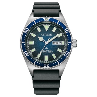 【CITIZEN】星辰 Promaster NY0129-07L 膠錶帶 機械男錶 兩百米潛水錶 藍/銀 41mm