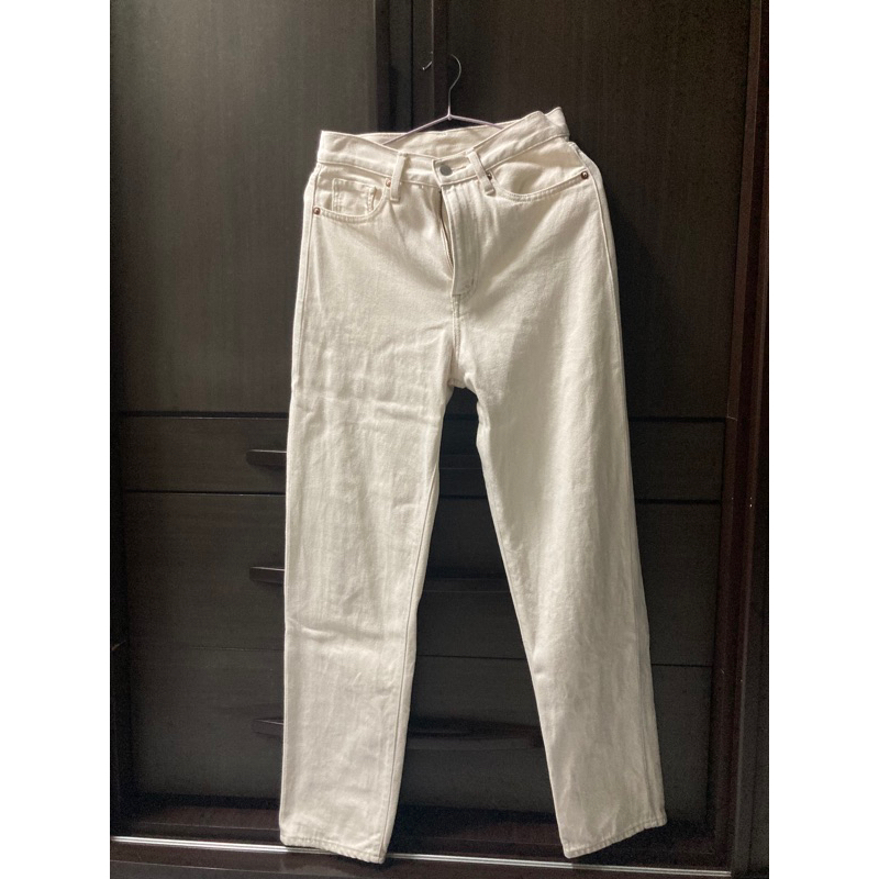 無印良品白色直筒褲24（62cm)