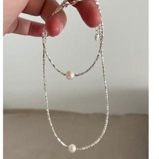 ʟᴜᴄɪʟʟᴇ ♡ 現貨 925 silver 純銀碎銀珍珠項鍊 手鍊 天然珍珠 n045