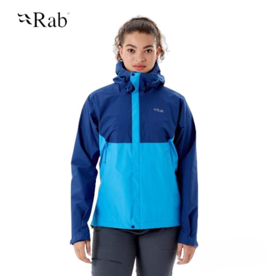 Rab Downpour Eco Jacket 女 輕量防風防水連帽外套 QWG-83 夜落藍/阿拉斯加【陽昇戶外用品】