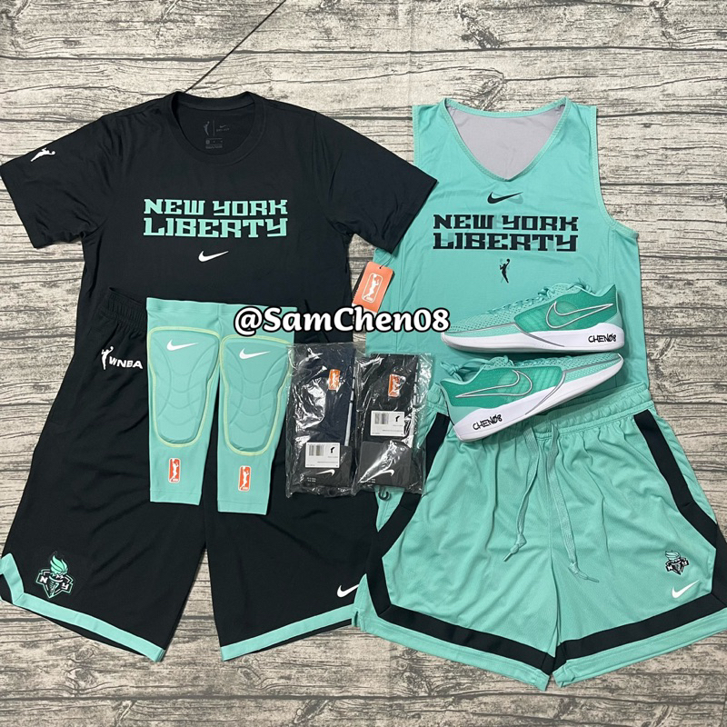 Nike WNBA Liberty 紐約自由人 球員版 球衣 練習衣 護膝 護臂 Sabrina 背心 短袖 短褲 長褲