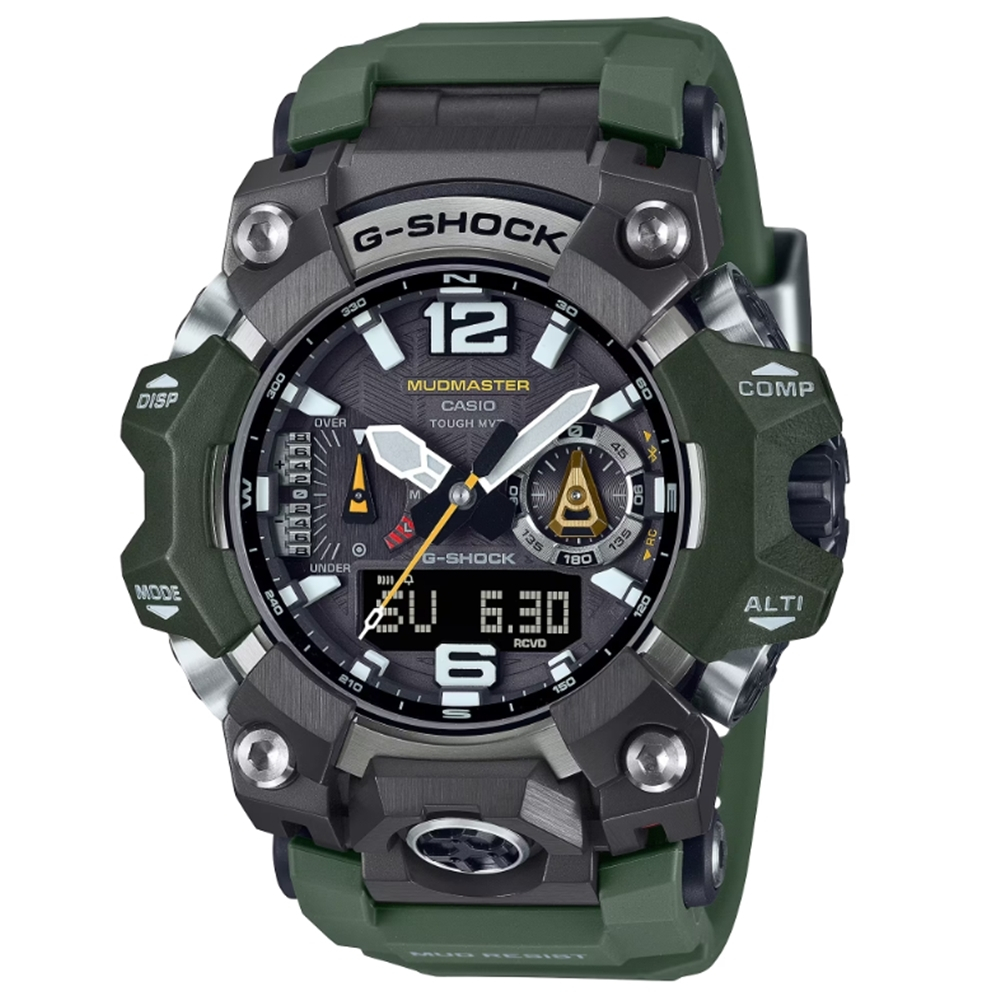 CASIO卡西歐 G-SHOCK 藍牙 防塵泥 電波 太陽能 三重感測器 軍事綠 GWG-B1000-3A_52.1mm