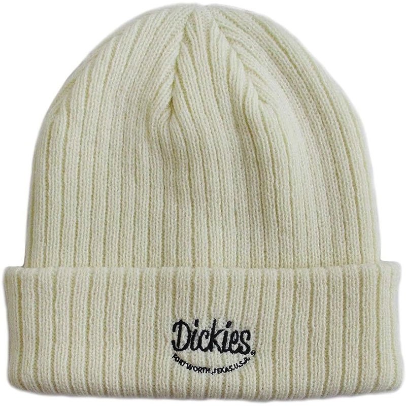 【DICKIES】日本限定 80056200-02 EMB KNIT BEANIE 毛帽 針織帽 (米白色) 化學原宿