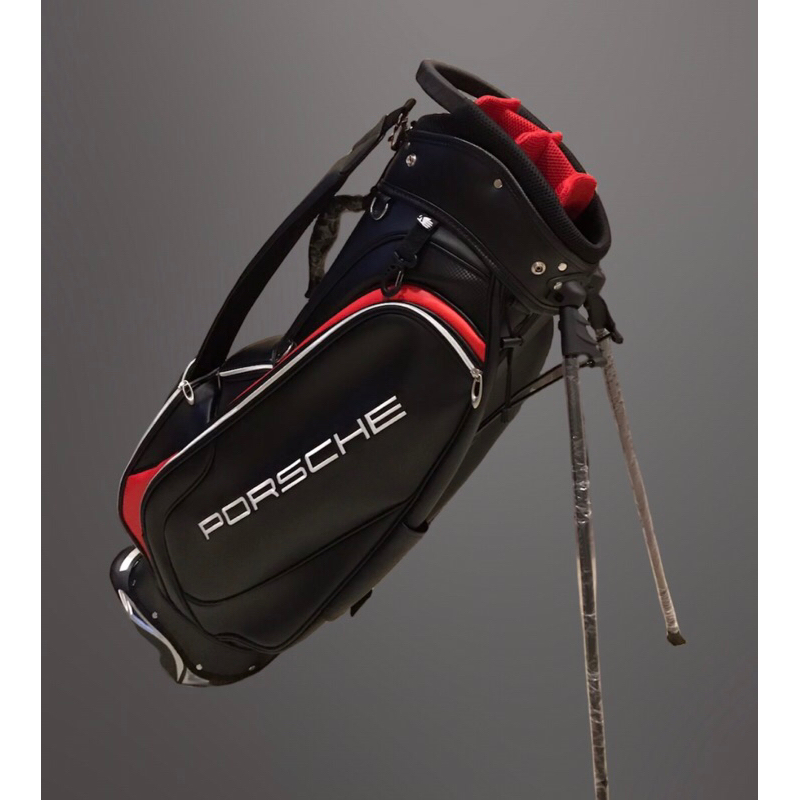（保留中，謝謝 ）原廠 保時捷 Porsche 黑紅 腳架袋（black ）輕量化 球袋 高爾夫球袋