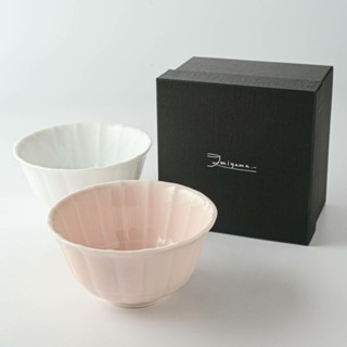 ［拾憩］日本 Suzune 白瓷飯碗2入禮盒組 11.8cm 深山陶器 美濃燒 碗 湯碗 對碗 瓷碗 陶瓷 送禮 禮物