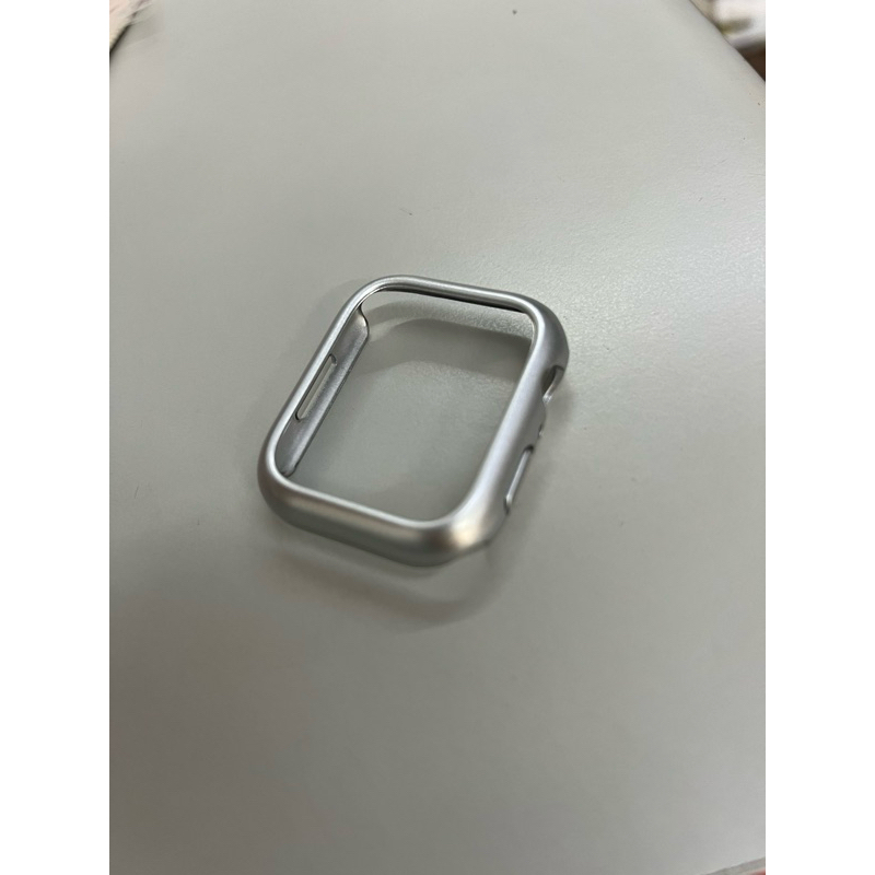 Apple Watch s9 防撞保護殼 金屬質感 銀色