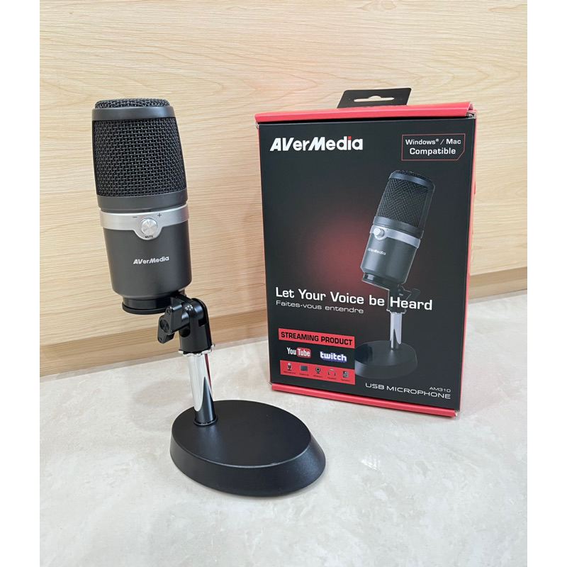 AVerMedia圓剛 AM310 黑鳩 高音質USB麥克風 電競直播、錄音、Podcast、Clubhouse專用