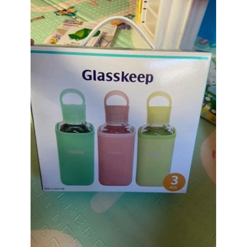 glasskeep方形玻璃隨手瓶500ml三入組(全新）