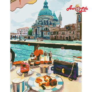 【ArtLife 藝術生活】GJ4243聖母殿的咖啡座 40x50cm背板畫框 DIY 鑽石新設計 滿版立體鑽石畫 現貨