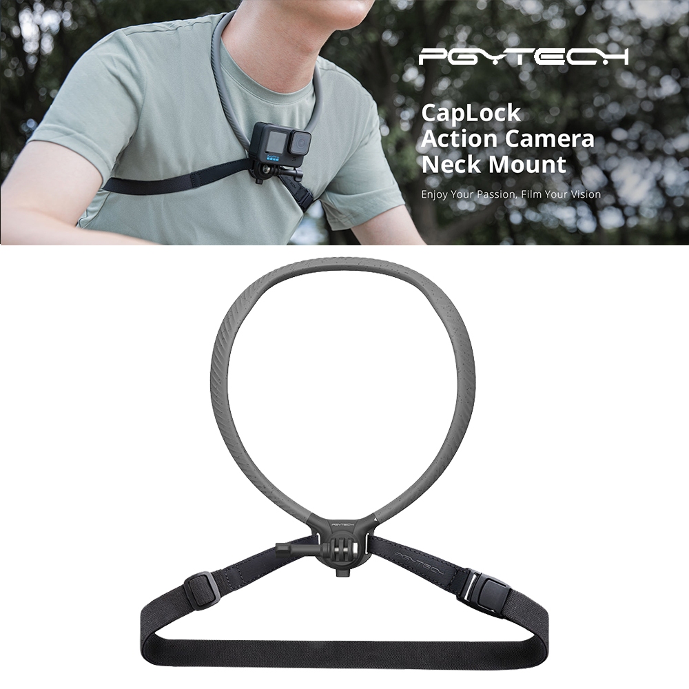 虹華數位 ㊣ 現貨 原廠正品 PGYTECH Caplock 運動相機 頸掛式 掛脖支架 手機相機 第一視角 gopro