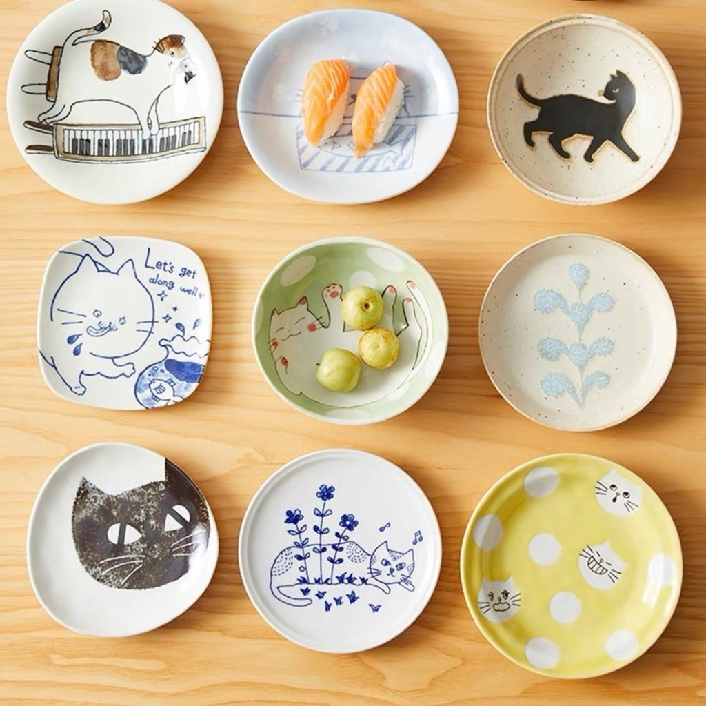 【JUST HOME】日本製貓星人喵咪陶瓷碗盤大集合《WUZ屋子》日本製碗盤 陶瓷盤 湯碗 小缽 醬料碟 點心碗