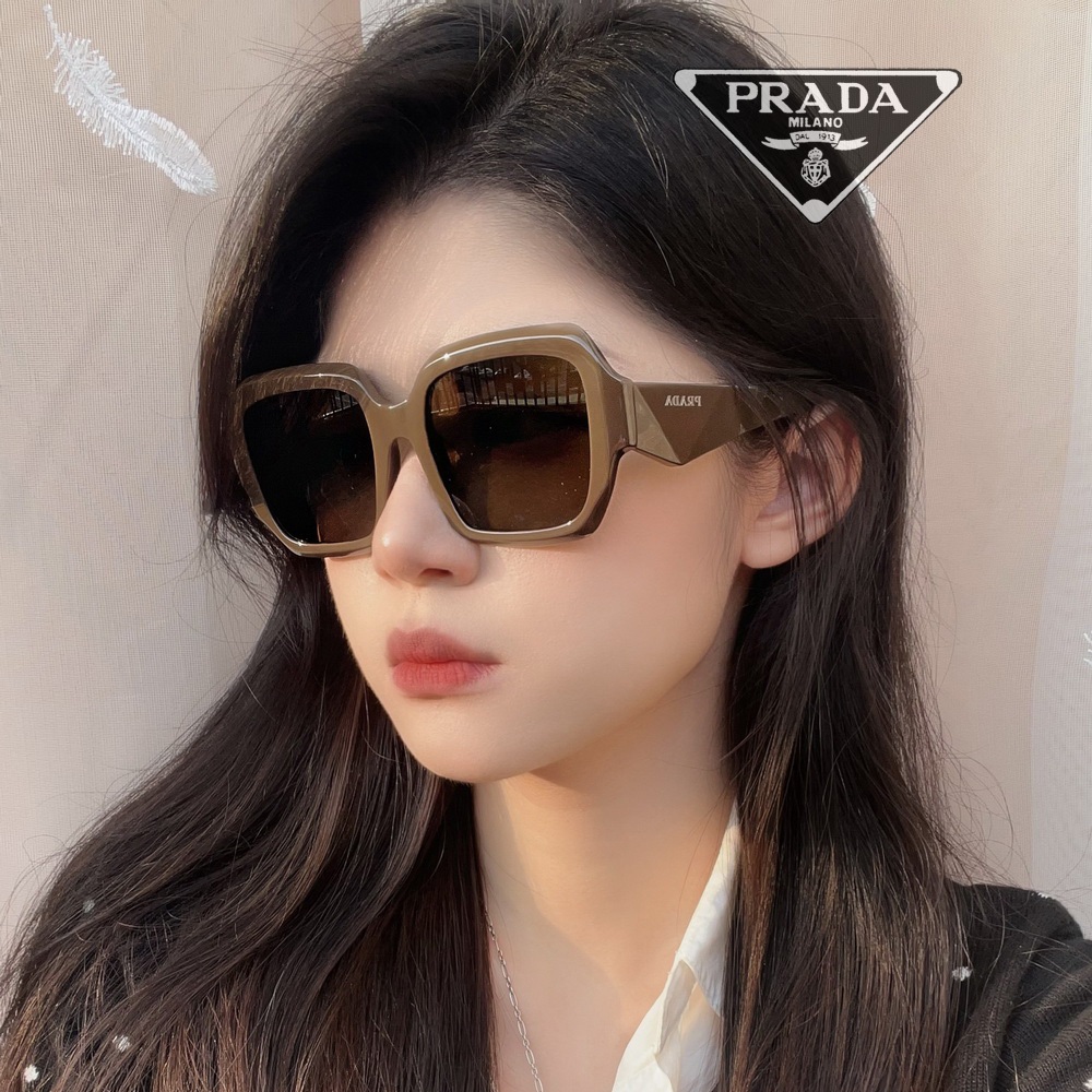【原廠公司貨】PRADA 普拉達 亞洲版 時尚太陽眼鏡 3D立體設計鏡臂 PR 28ZSF 深咖啡框抗UV深茶鏡片