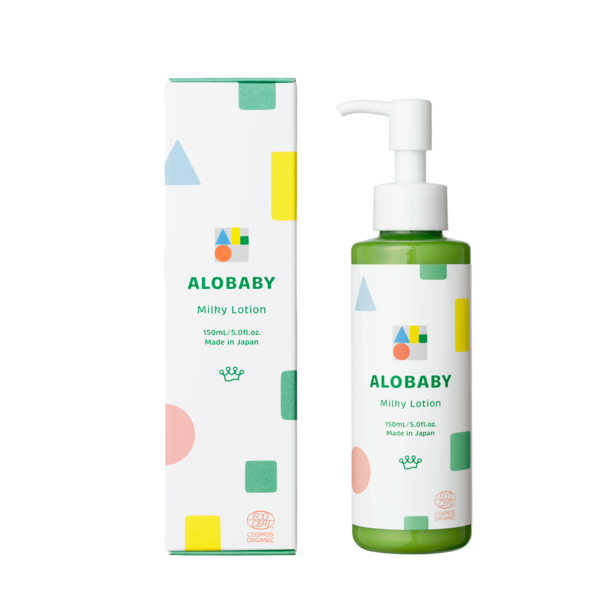 【草】ALOBABY 寶寶牛奶潤膚乳液150mL 新包裝、日本原裝、歐盟有機認證