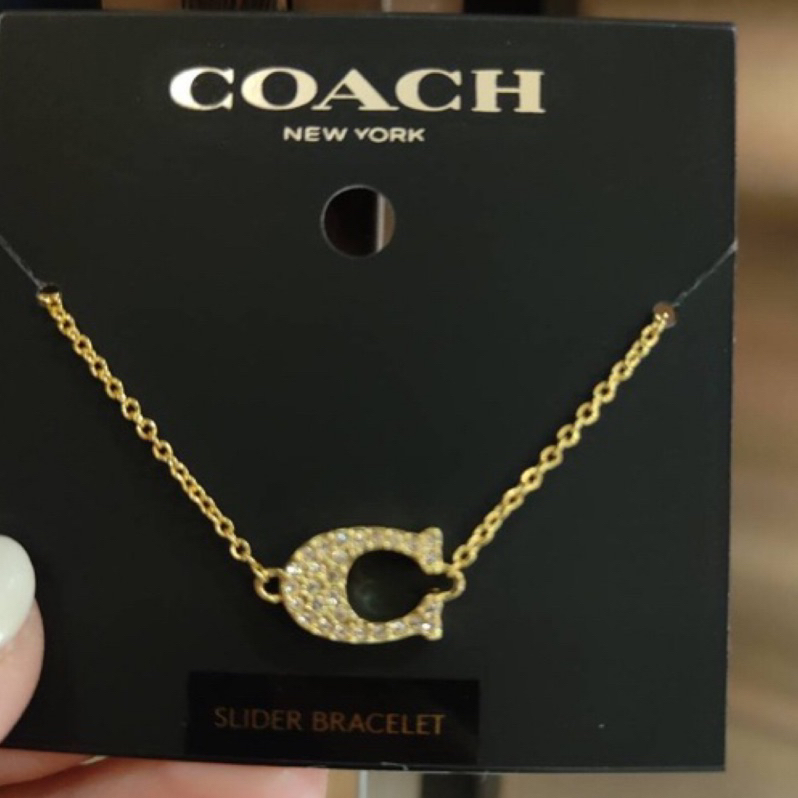 COACH項鍊 金色C字logo 全新現貨