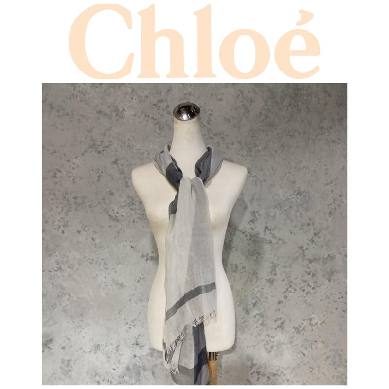 二手真品 Chloe 克蘿伊 圍巾 薄款 日本製 B522