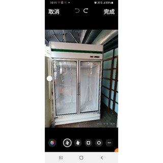 二手中古直立式，營業用，得臺雙門透明玻璃冷藏冰箱，110V，保固3個月，請詢問大戶藥師