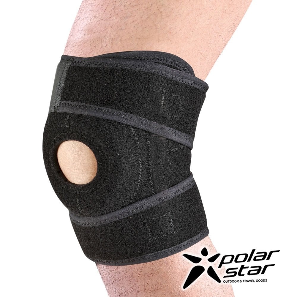 【PolarStar】開放式短護膝(加側條) P9319 戶外 運動 登山 健行 彈性舒適 穩定膝關節